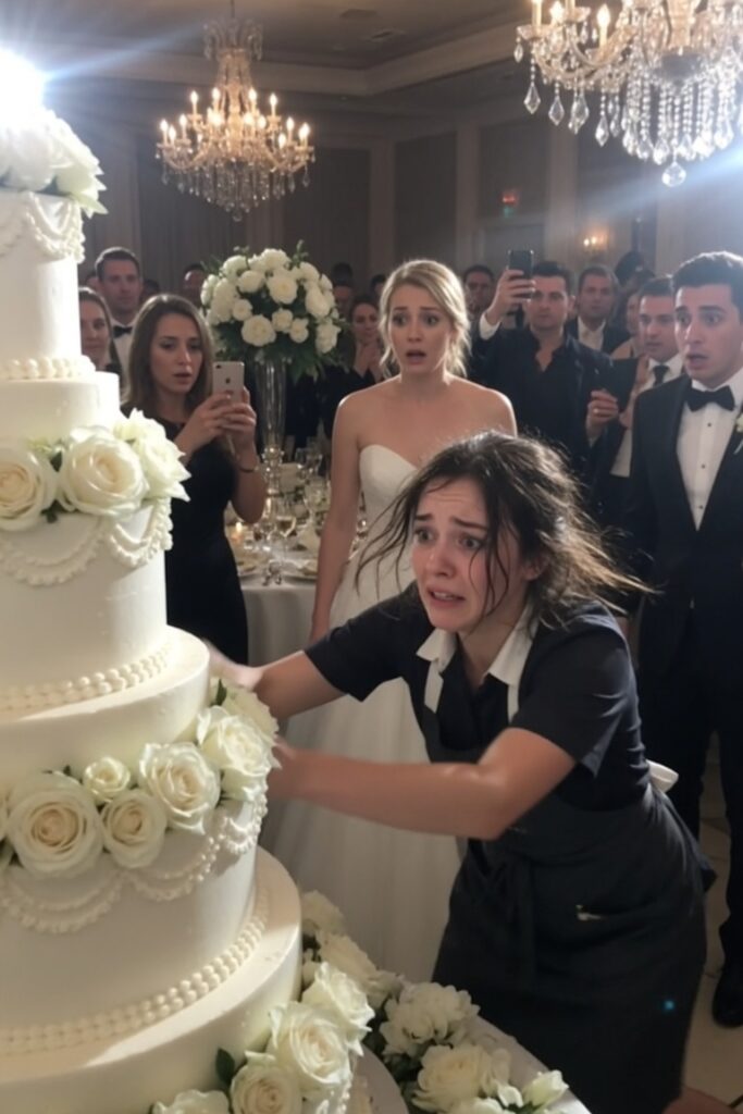 La camarera destruyó el pastel de boda delante de todos… pero el video reveló el secreto que el novio intentó ocultar