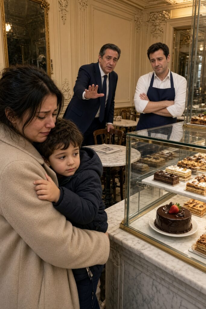 El niño solo miró el pastel más pequeño… hasta que un hombre de traje azul se levantó y dijo una sola palabra