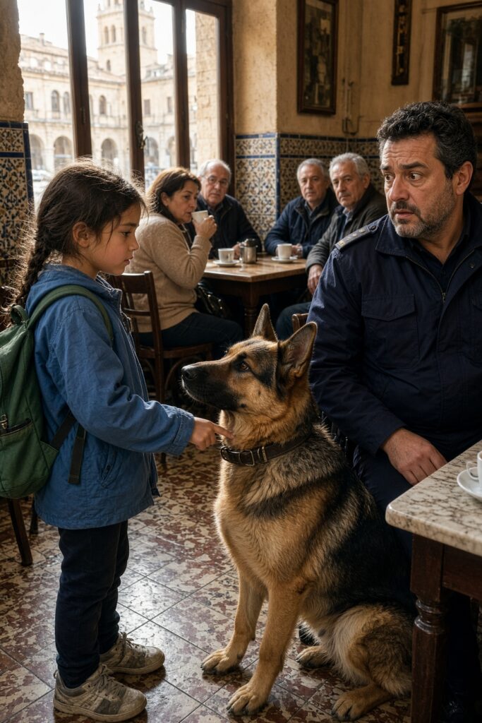 La niña señaló el collar del perro K9 y el nombre que pronunció dejó a todo el café en silencio